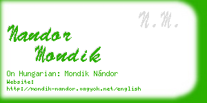 nandor mondik business card