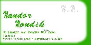 nandor mondik business card